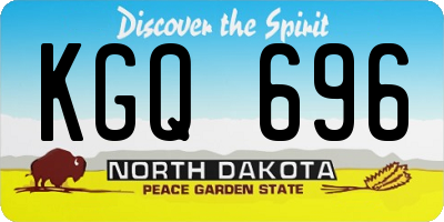 ND license plate KGQ696