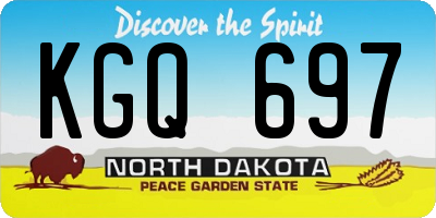ND license plate KGQ697