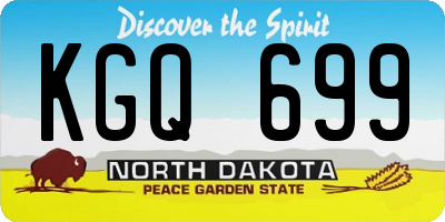 ND license plate KGQ699