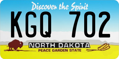 ND license plate KGQ702