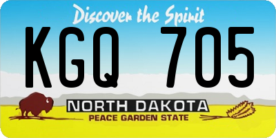 ND license plate KGQ705