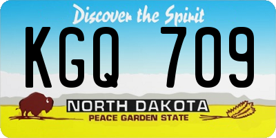 ND license plate KGQ709