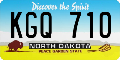 ND license plate KGQ710
