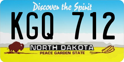 ND license plate KGQ712
