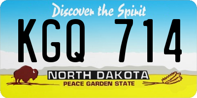 ND license plate KGQ714