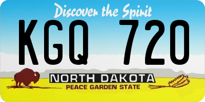 ND license plate KGQ720