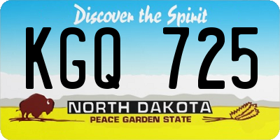 ND license plate KGQ725