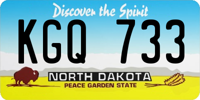 ND license plate KGQ733