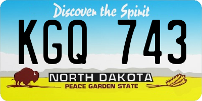 ND license plate KGQ743