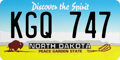 ND license plate KGQ747