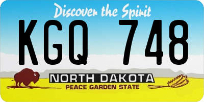 ND license plate KGQ748