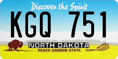 ND license plate KGQ751