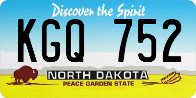 ND license plate KGQ752