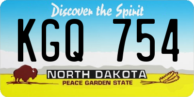 ND license plate KGQ754