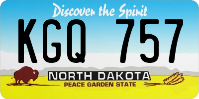 ND license plate KGQ757