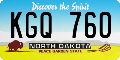 ND license plate KGQ760