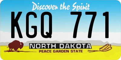 ND license plate KGQ771