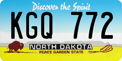 ND license plate KGQ772
