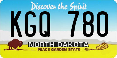 ND license plate KGQ780