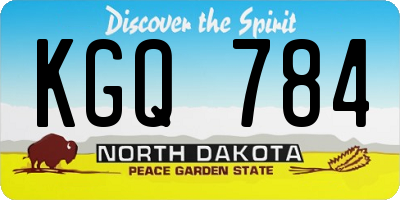 ND license plate KGQ784