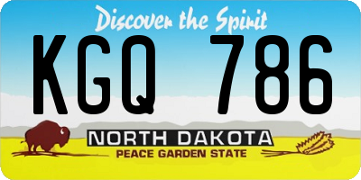 ND license plate KGQ786