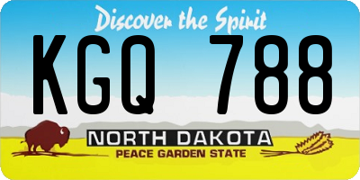 ND license plate KGQ788