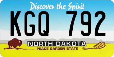 ND license plate KGQ792