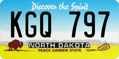 ND license plate KGQ797