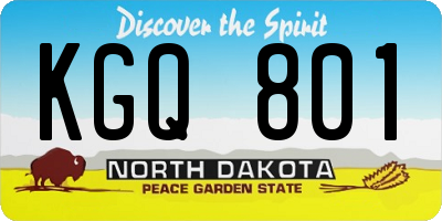 ND license plate KGQ801