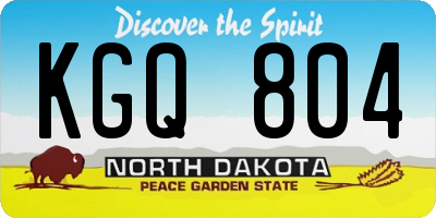 ND license plate KGQ804