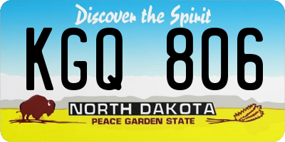 ND license plate KGQ806