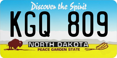 ND license plate KGQ809