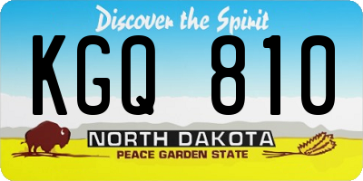 ND license plate KGQ810