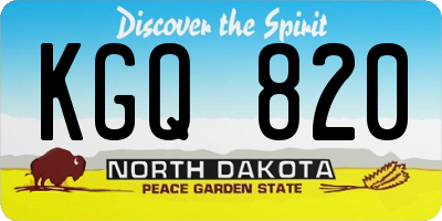 ND license plate KGQ820