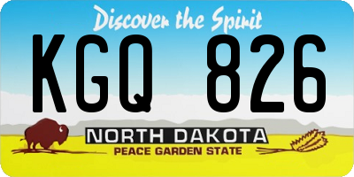 ND license plate KGQ826