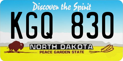 ND license plate KGQ830