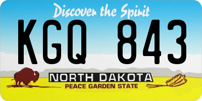 ND license plate KGQ843