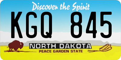 ND license plate KGQ845