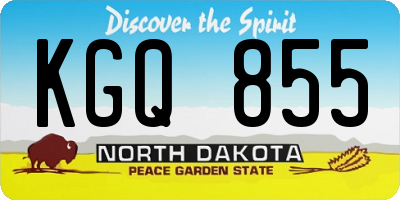 ND license plate KGQ855