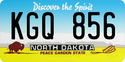 ND license plate KGQ856