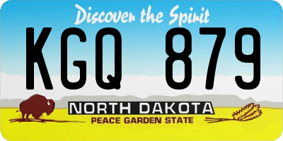ND license plate KGQ879