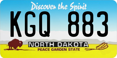 ND license plate KGQ883