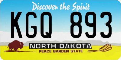 ND license plate KGQ893