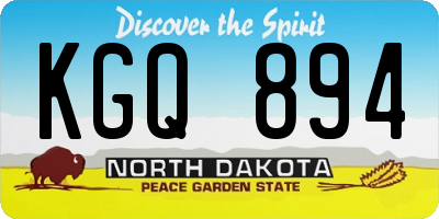 ND license plate KGQ894