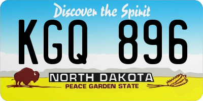 ND license plate KGQ896