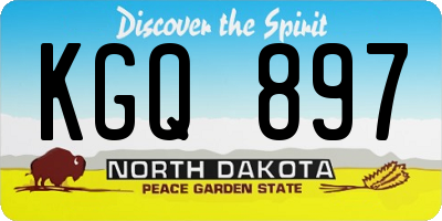 ND license plate KGQ897