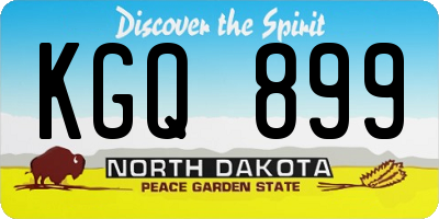 ND license plate KGQ899