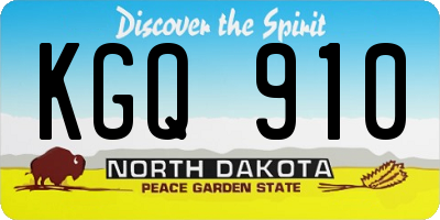 ND license plate KGQ910