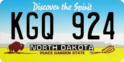 ND license plate KGQ924