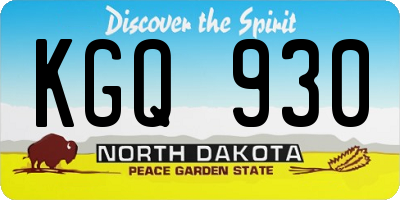 ND license plate KGQ930
